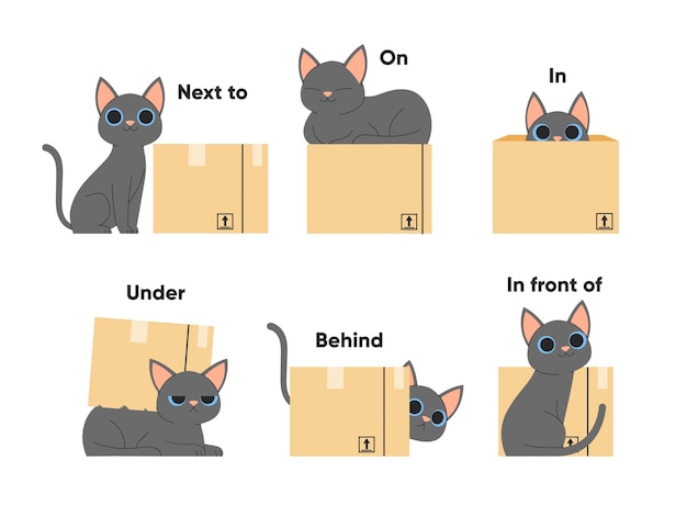 English prepositions illustration