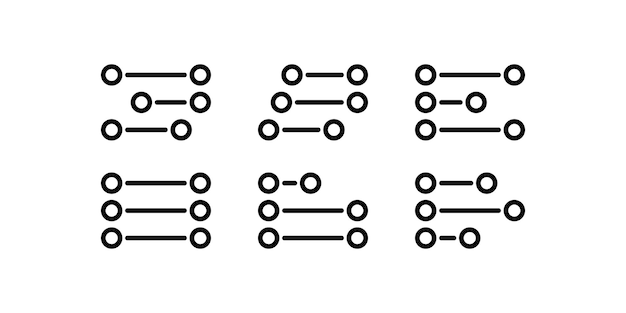 Equalizer filter buttons setting icon set Editable stroke Vector illustration design
