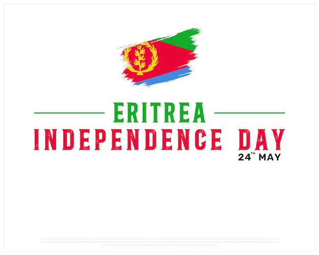 Eritrea Independence Day design with brush Flag on a white background Independence of Eritrea
