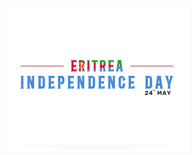 eritrea independence day design with flag typography on a white background independence of eritrea