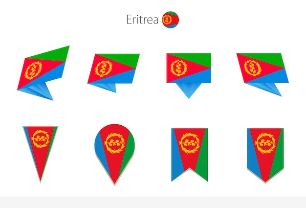 Eritrea national flag collection eight versions of Eritrea vector flags