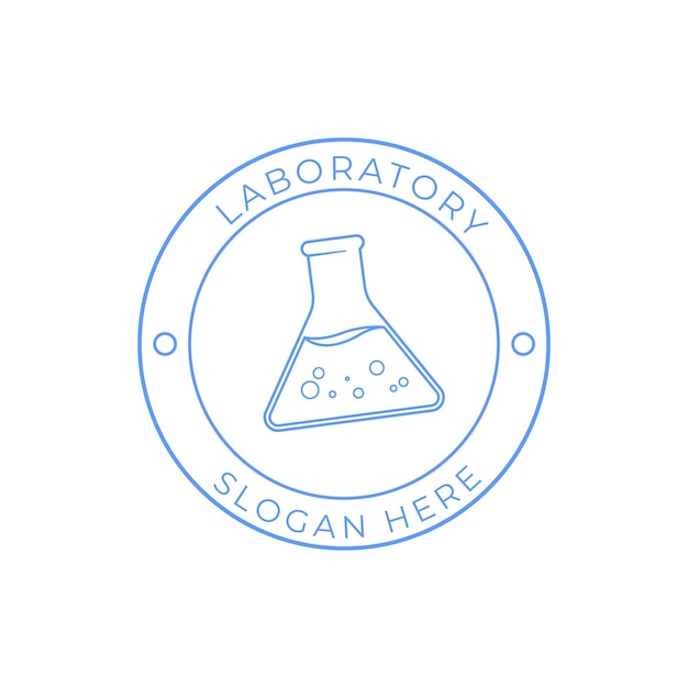 Erlenmayer flask bottle of labs science logo vector illustration