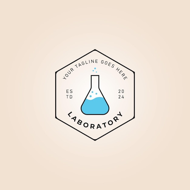 erlenmeyer glass for laboratory experiment logo vector illustration design