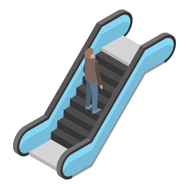 escalator icon isometric of escalator vector icon for web design isolated on white background