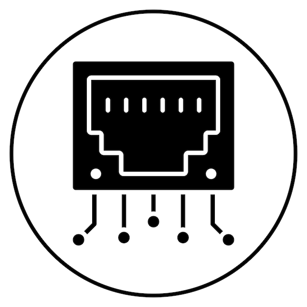 ethernet icon vector image can be used for computer science