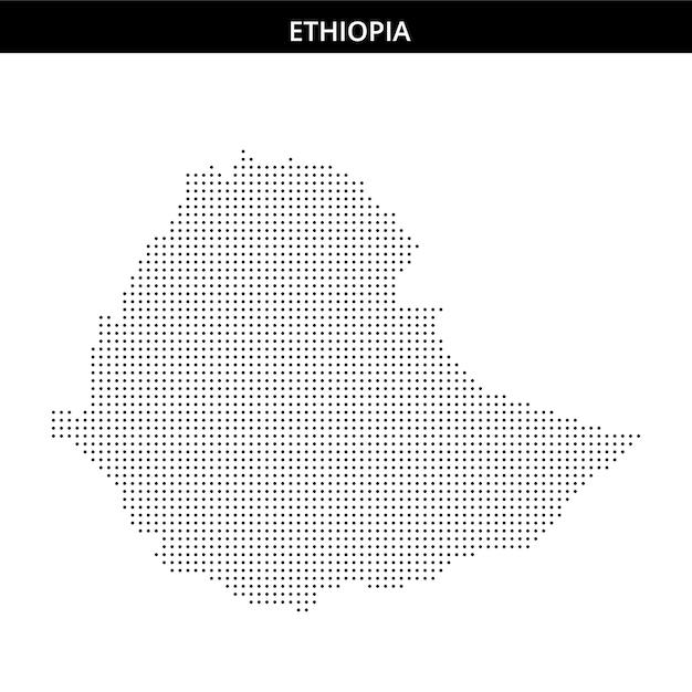 Ethiopia map with artistic dots