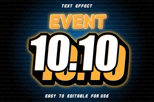 Event 10.10 Editable Text Effect Emboss Neon Style