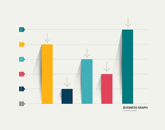 Example of business flat design graph.