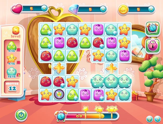 example of the playing field and the user interface for the game