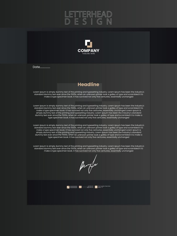 Executive essentials clean business and corporate letterhead template
