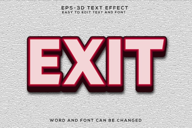 exit 3d text effect and colorful text
