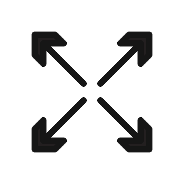 Expand icon Black line art vector logo