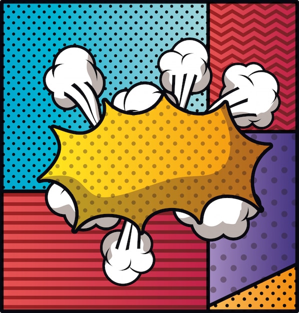 expression cloud with set patterns pop art style