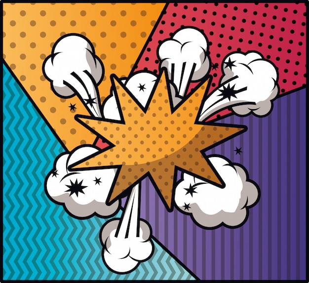 expression cloud with set patterns pop art style