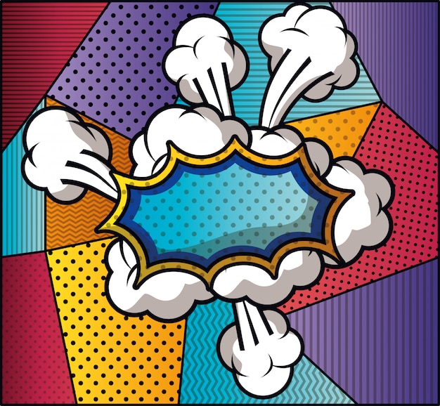 expression cloud with set patterns pop art style