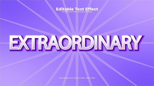 Extraordinary purple editable text effect