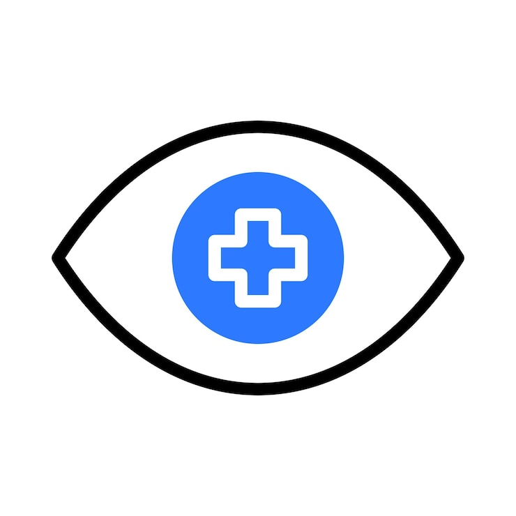 Eye with medical cross icon