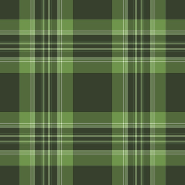 Fabric pattern plaid of check tartan background with a texture textile vector seamless in green and dark colors