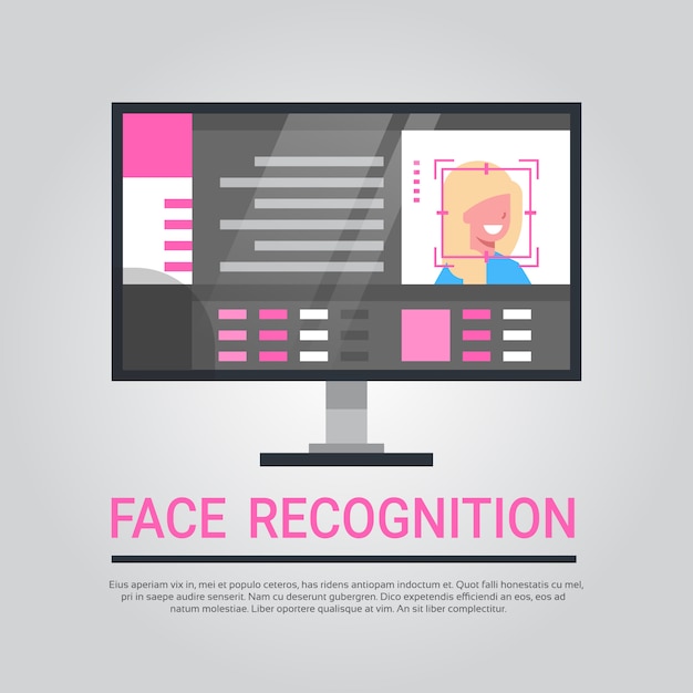 face recognition technology computer security system scanning female user biometric identification c
