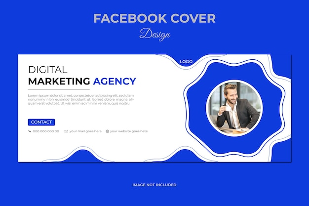Facebook-omslag og nettbannermal for digital markedsføring