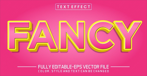 Fancy text style effect gradient color 3d concept