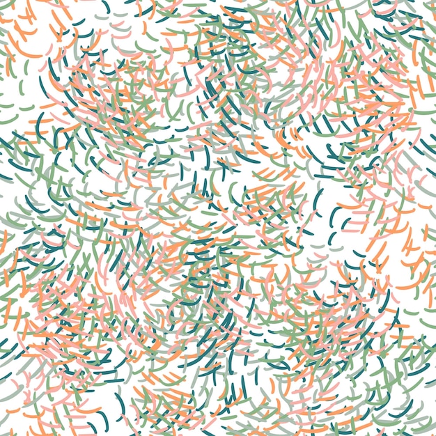 Fantasy messy freehand doodle geometric shapes seamless pattern. Infinity ditsy scribble abstraction