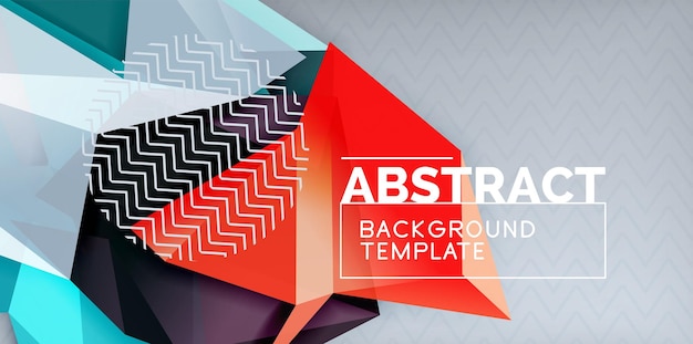 Farge geometrisk abstrakt bakgrunn minimal abstraksjonsdesign med mosaikkstil 3D-form