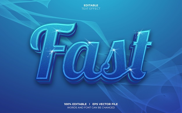 Fast 3D editable text effect