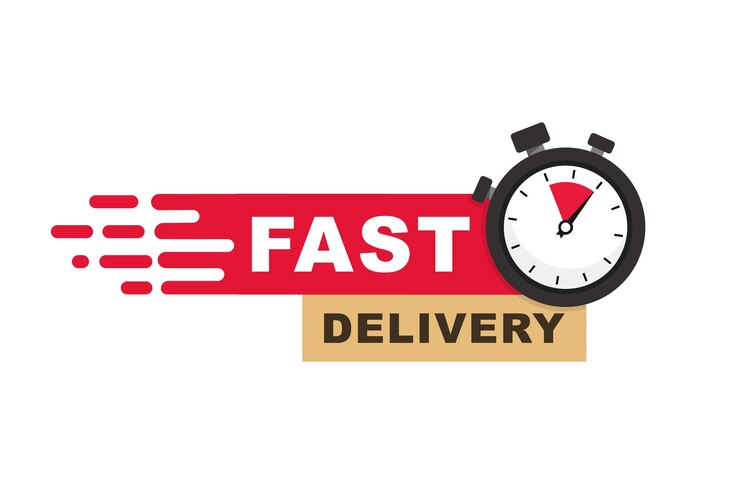 Fast delivery icon Express delivery and urgent delivery services stopwatch sign