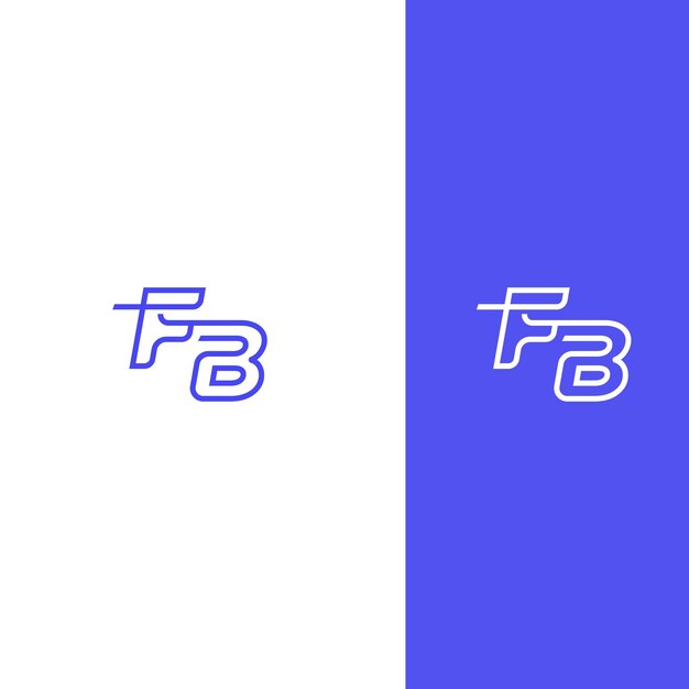 Fb Bf letter logo design template elements Modern abstract digital alphabet letter logo