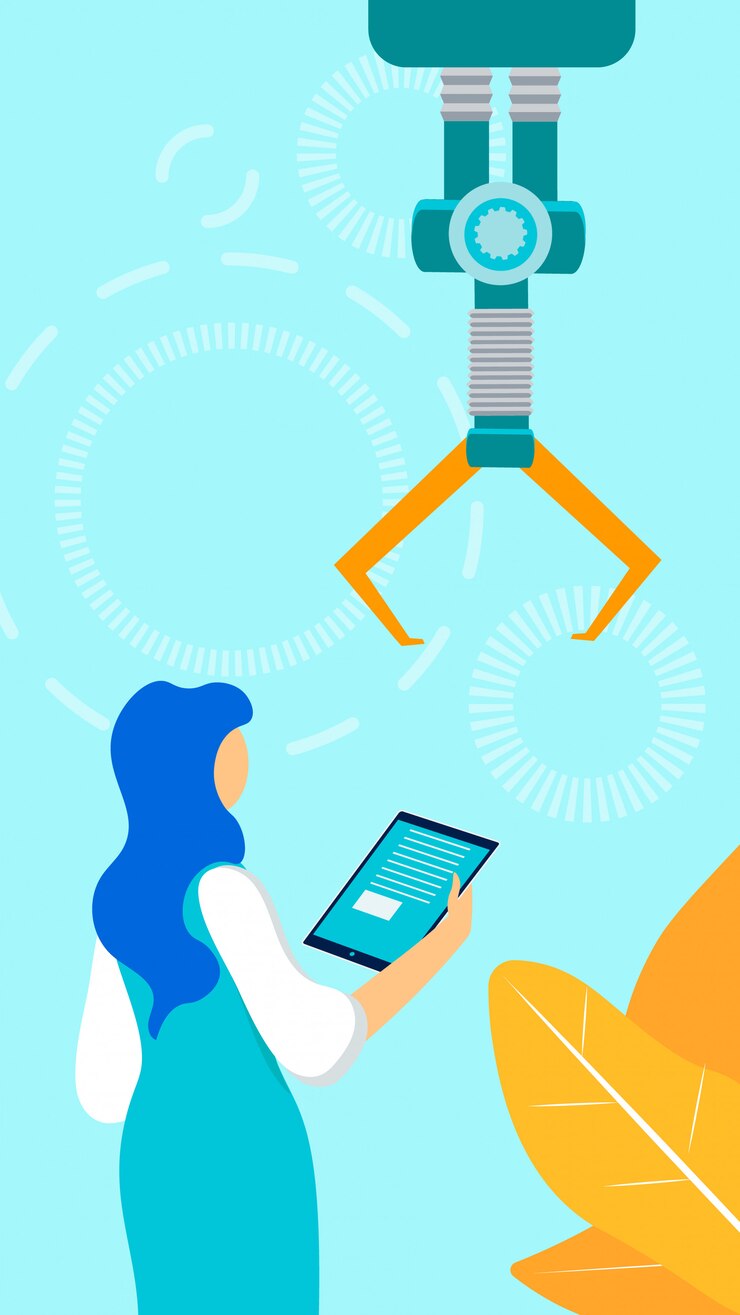 Vektor female factory supervisor flat vector illustration