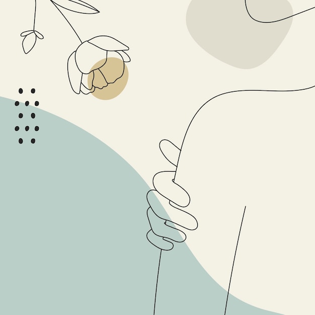 feminine line art vector