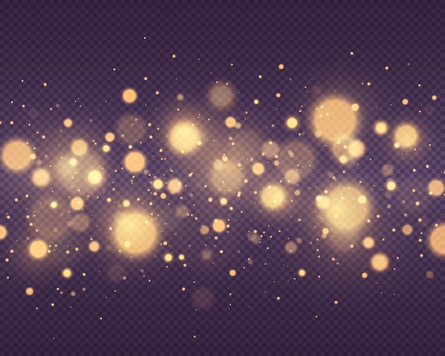 Festive golden luminous background with colorful lights bokeh Christmas concept