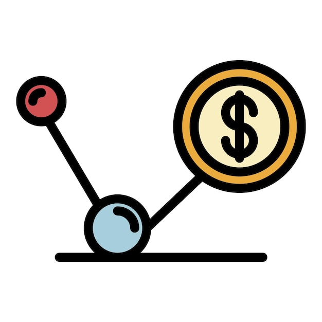 Financial relations icon Outline financial relations vector icon color flat isolated