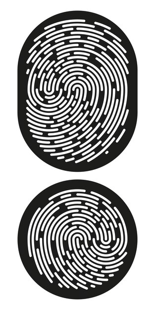 fingerprint identification symbol icon set in flat style security authentication vector illustration isolated on white