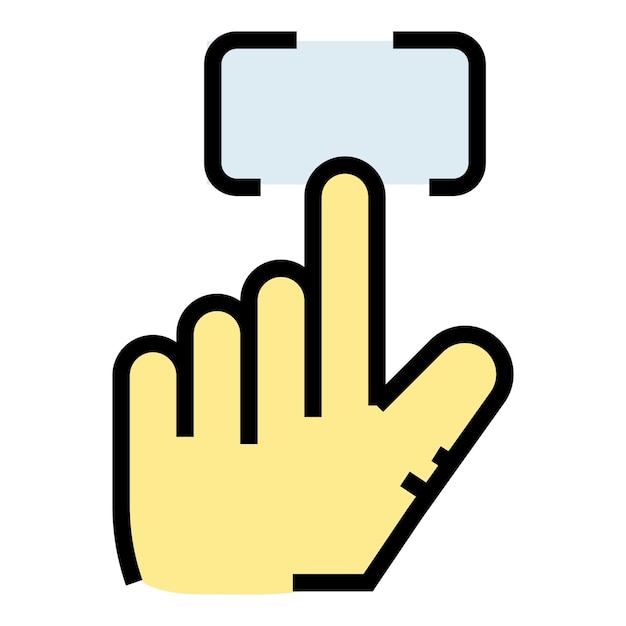 Fingerprint recognition icon outline vector Biometric scan Digital access color flat