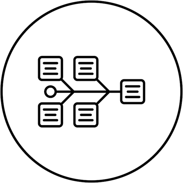 Fishbone Diagram icon vector image Can be used for UX and UI