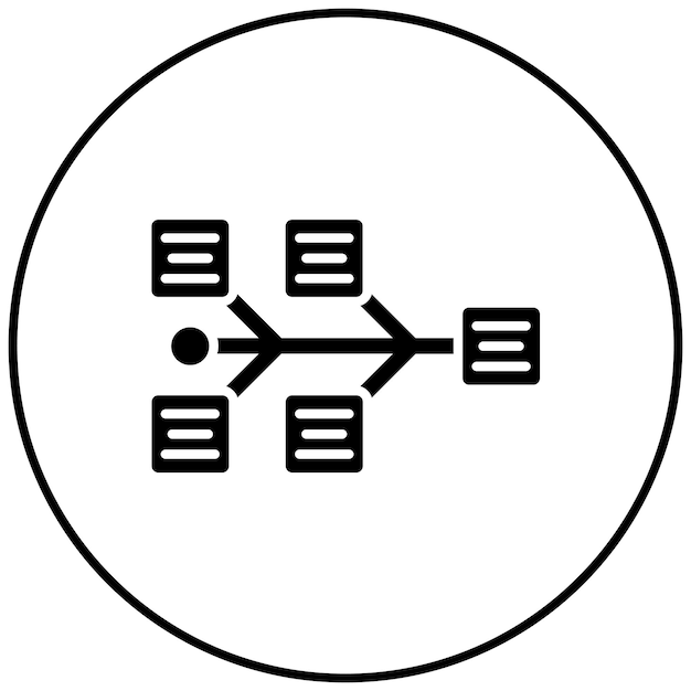Fishbone Diagram icon vector image Can be used for UX and UI