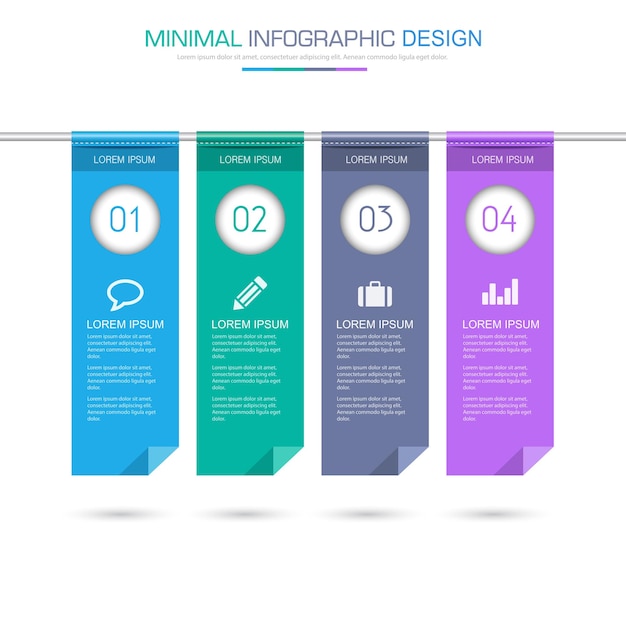 Flag Infographic Elements with business icon on full color background process or steps and options workflow diagramsvector design eps10 illustration