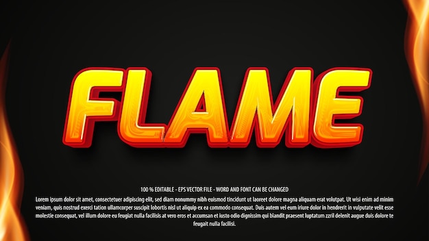 flames 3d style editable text effect