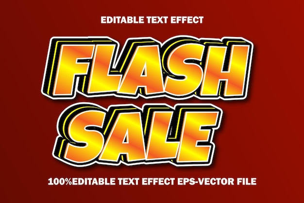 flash sale editable text effect 3d emboss gradient style