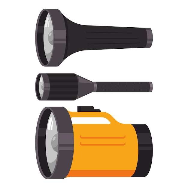 Flashlights vector cartoon set