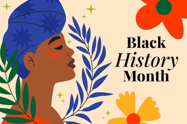 Flat background for black history month celebration