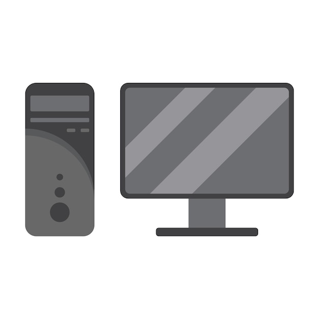 flat computer desktop illustration on white background refrigerator clip art