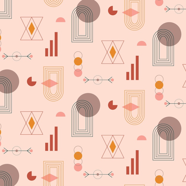flat design boho geometric pattern