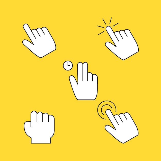 Flat design mouse cursor set