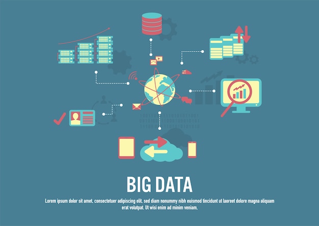Flat design vector of Big data concept 