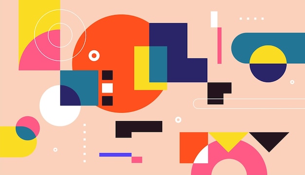 flat geometric abstract background vector design