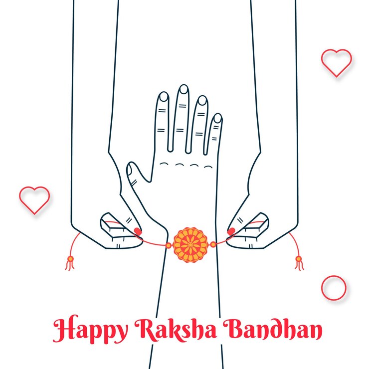 Vektor flat happy rakshan bandhan outline concept