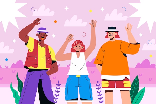 flat illustration for international friendship day celebration